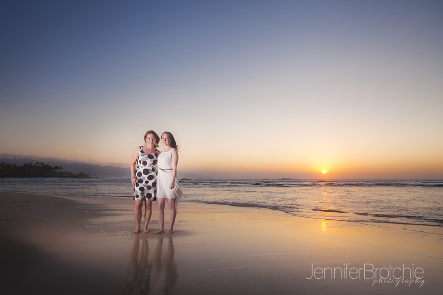 family vacation beach photos oahu hawaii sunset