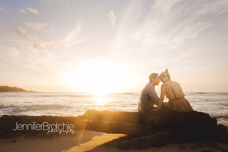 turtle bay resort picture-sunset-couples-engagements