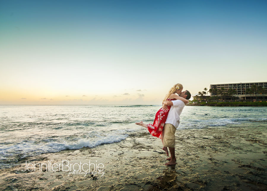 turtle bay resort engagement wedding picture