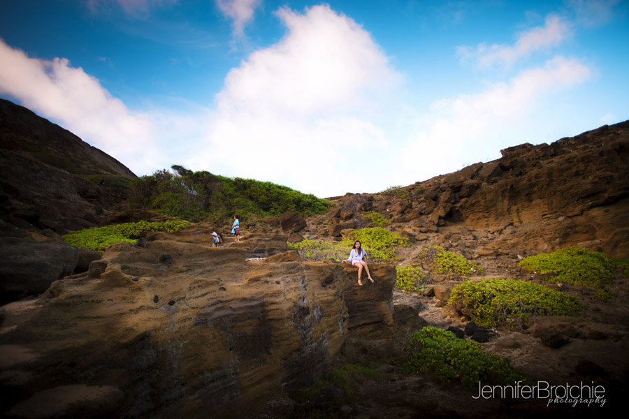 oahu family photographs a family photo session at Halona Cove featuring Life Style