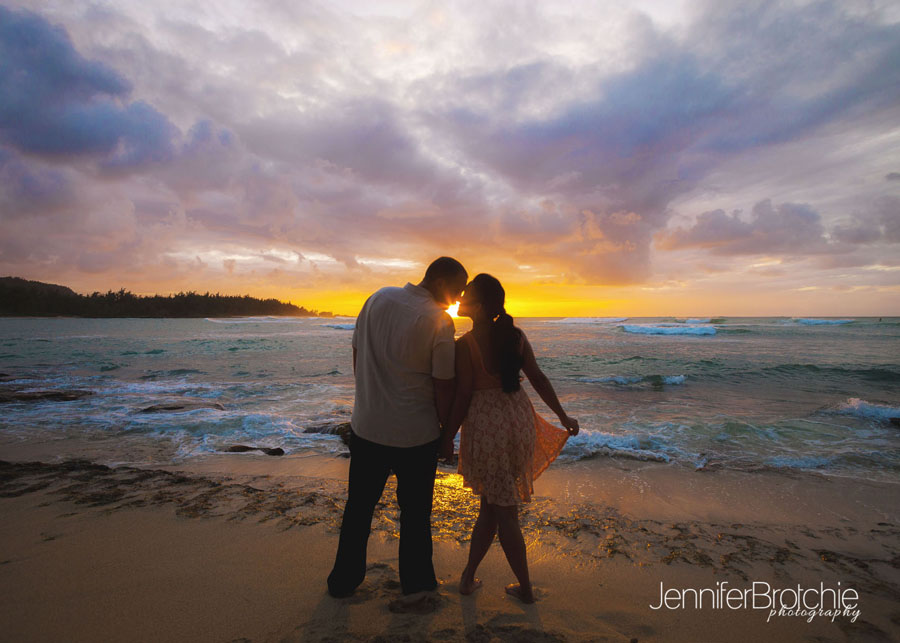 sunset engagement session surprise oahu