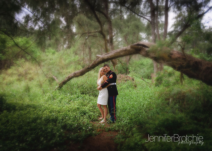 oahu hawaii engagement couples beach photo