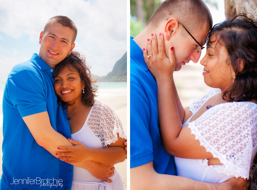 beach engagement session on oahu, professional