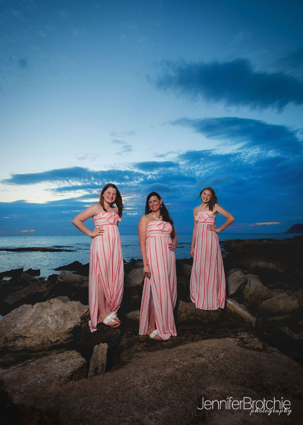 Travel must do's in Oahu, professional family portraits on the beach.
