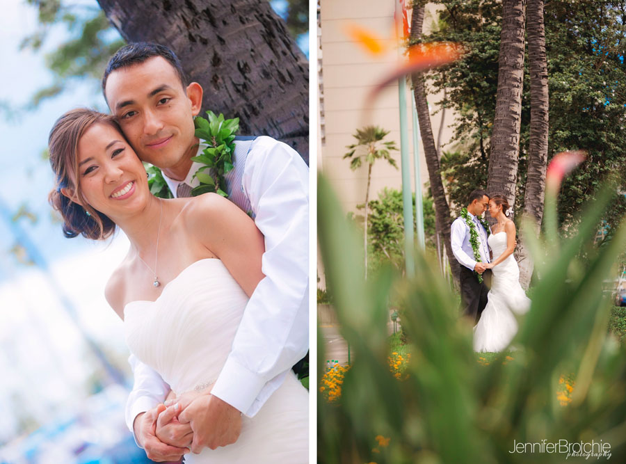 Oahu, Hawaii, Wedding Photographer, Waikiki, Hawaii Prince Hotel, Bride and Groom