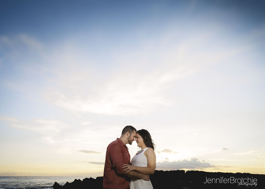 Oahu Surprise Engagement Photographer, Sunset Beach Photos on Oahu, Family Vacation Beach Pictures on Oahu, Couples Photography on the Beach in Hawaii
