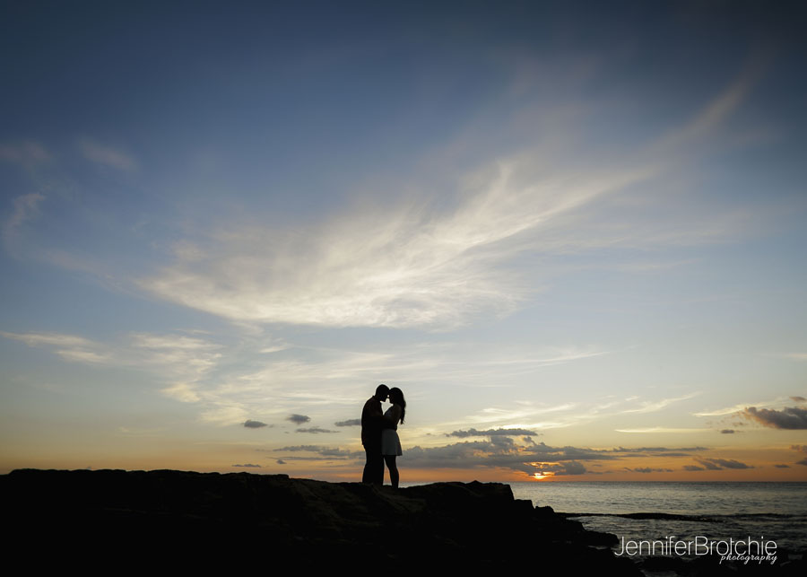 Oahu Surprise Engagement Photographer, Sunset Beach Photos on Oahu, Family Vacation Beach Pictures on Oahu, Couples Photography on the Beach in Hawaii