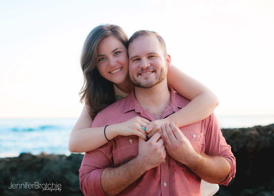 Oahu Surprise Engagement Photographer, Sunset Beach Photos on Oahu, Family Vacation Beach Pictures on Oahu, Couples Photography on the Beach in Hawaii