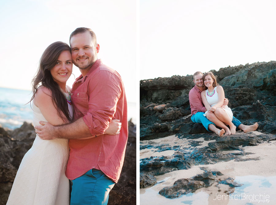 Oahu Surprise Engagement Photographer, Sunset Beach Photos on Oahu, Family Vacation Beach Pictures on Oahu, Couples Photography on the Beach in Hawaii