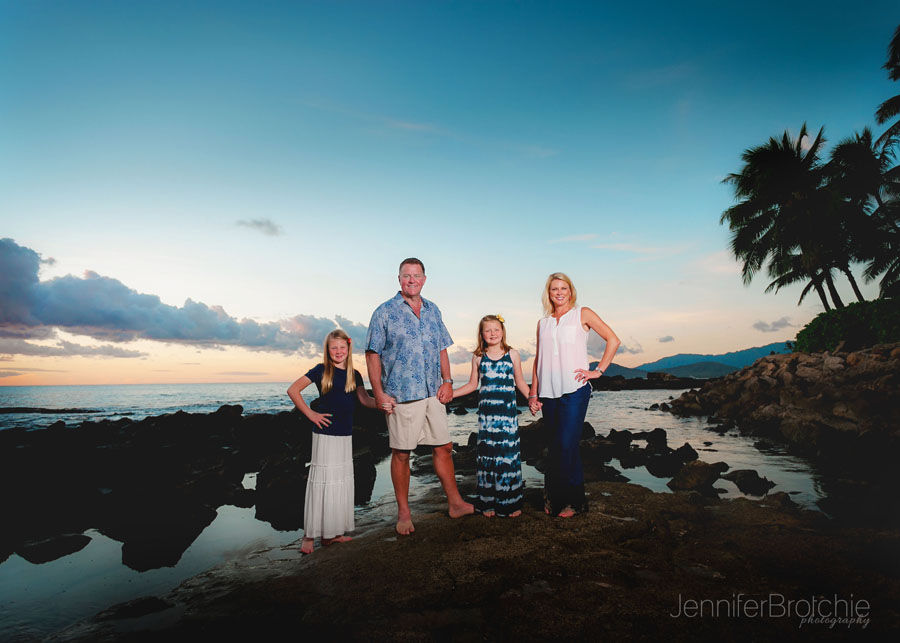 Oahu Family Photographer, Vacation Beach Photos on Oahu, Disney Aulani Pictures at the Beach, Sunset Photos North Shore