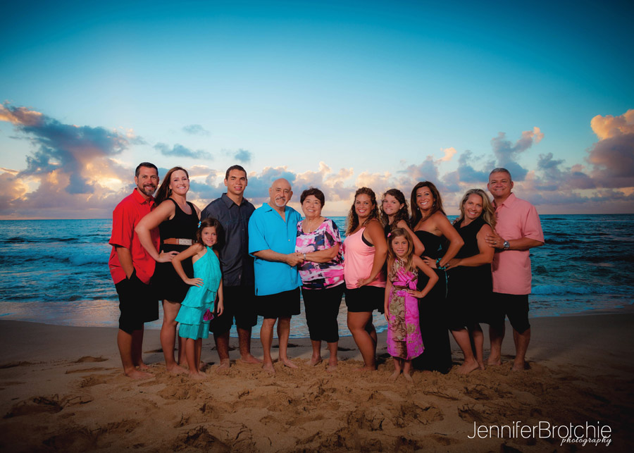 Oahu Family Photographer, Large Family Portraits on the Beach, Disney Aulani KoOlina Beach Photographer, Sunset Beach Portraits in Turtle Bay, Photographer in Waikiki