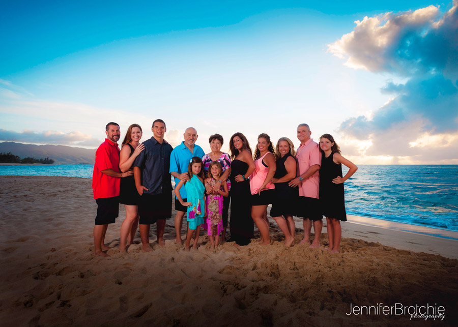 Oahu Family Photographer, Large Family Beach Photo Shoots, Waikiki Photographer, Disney Aulani Resort Beach Pictures, Turtle Bay Resort Beach Portraits