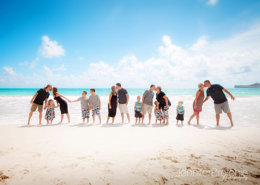 Oahu Family Photography, Disney Aulani Resort Beach Photos, KoOlina Photographer, Turtle Bay Resort Beach Portraits, Photographer in Waikiki, Large Group Family Pictures at the Beach