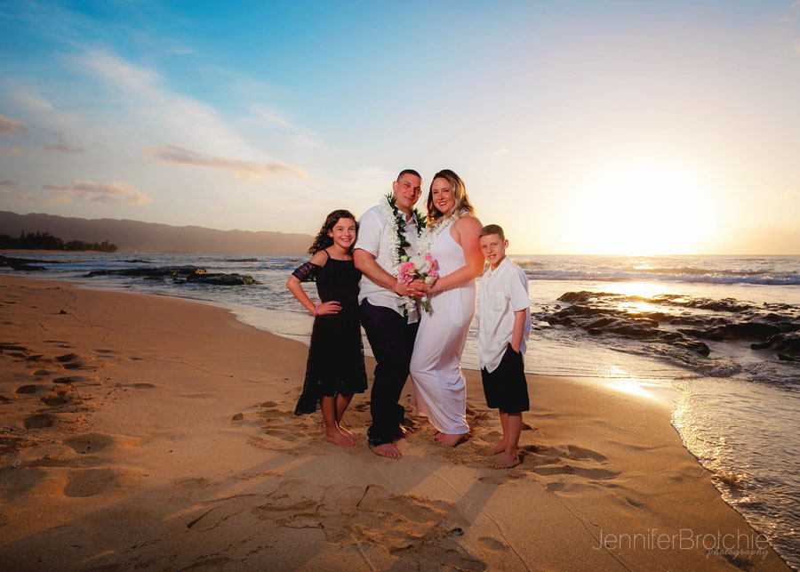 Beach Vow Renewal Oahu Hawaii Family Photographer Jennifer Brotchie